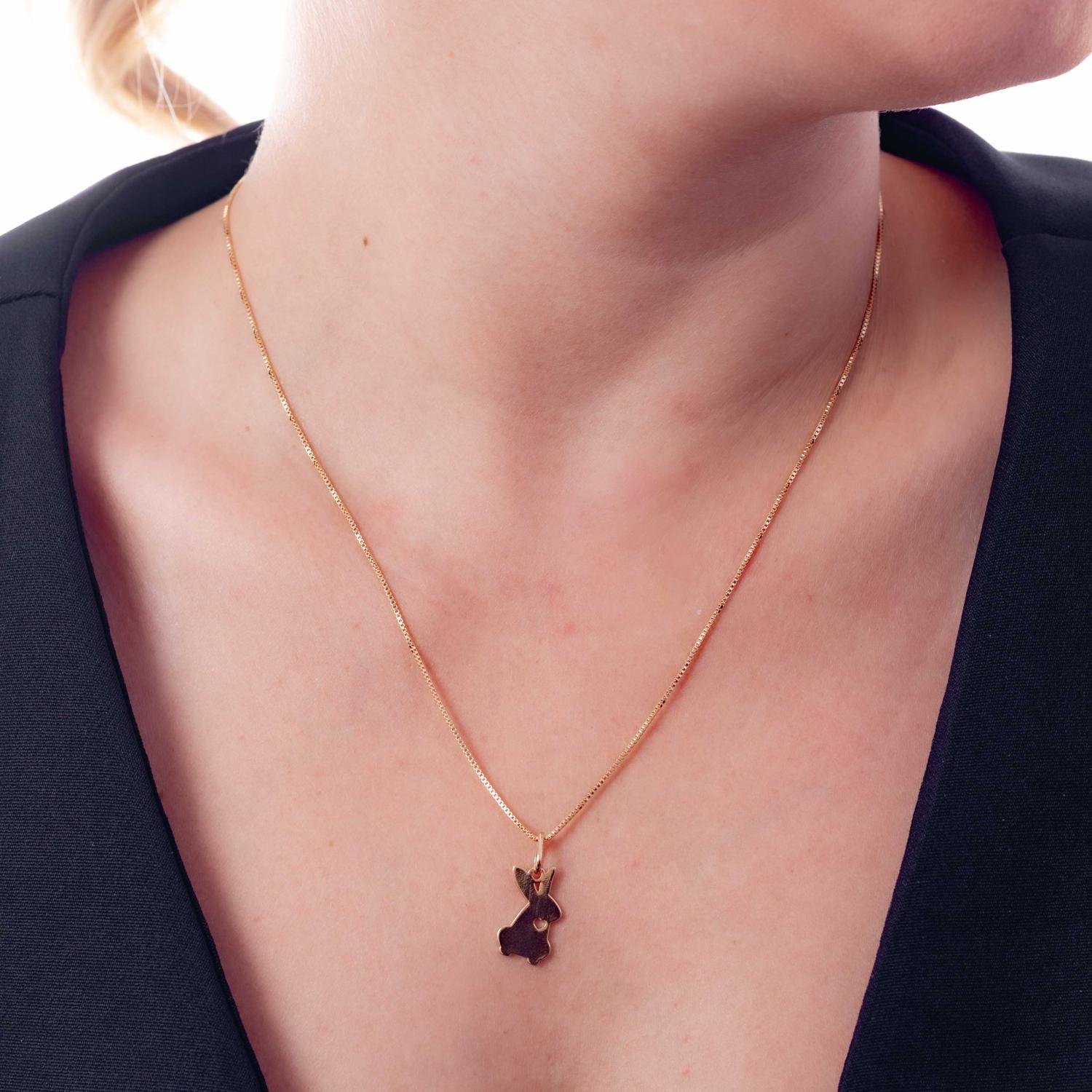 Cls-4099-Fo Colar Com Pingente De Coelho Laser (45cm+5cm).