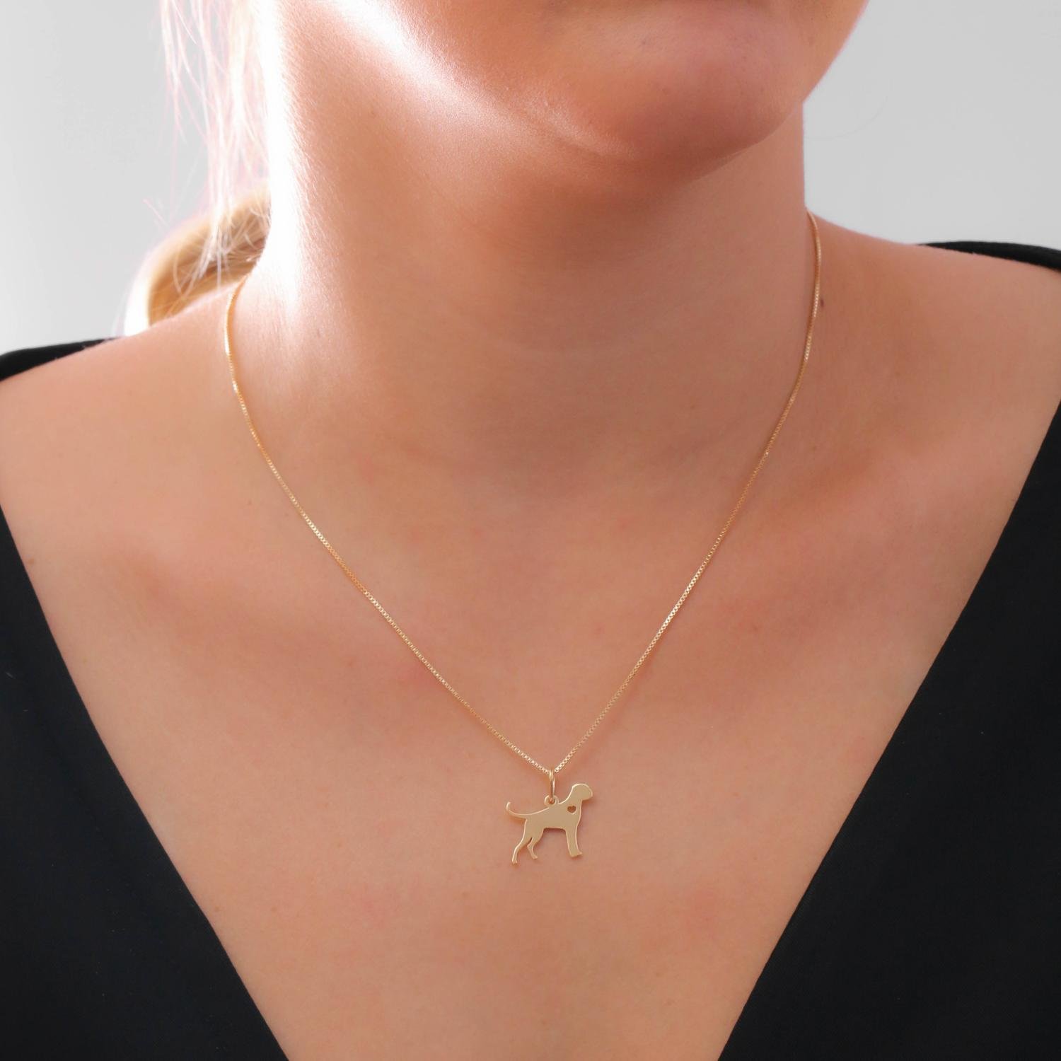 Cls-4138-Fo Colar Com Pingente De Cachorro Boxer (45cm+5cm).