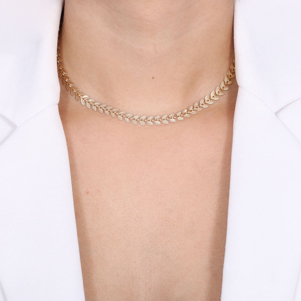 Clt-1070-Fo (32cm+10cm) Chocker Escama De Peixe