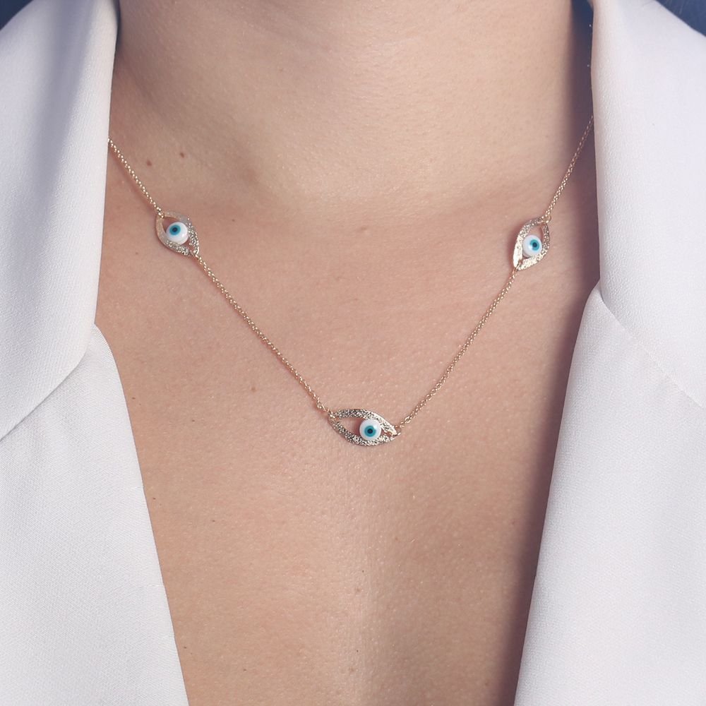 Clt-1162-Fo - Colar Veneziana Com Olho Grego