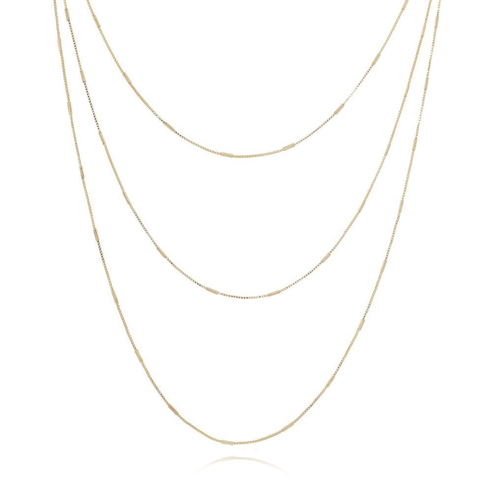 Clt-1359-Fo (45cm/55cm/65cm) Colar Trilpo Detalhado
