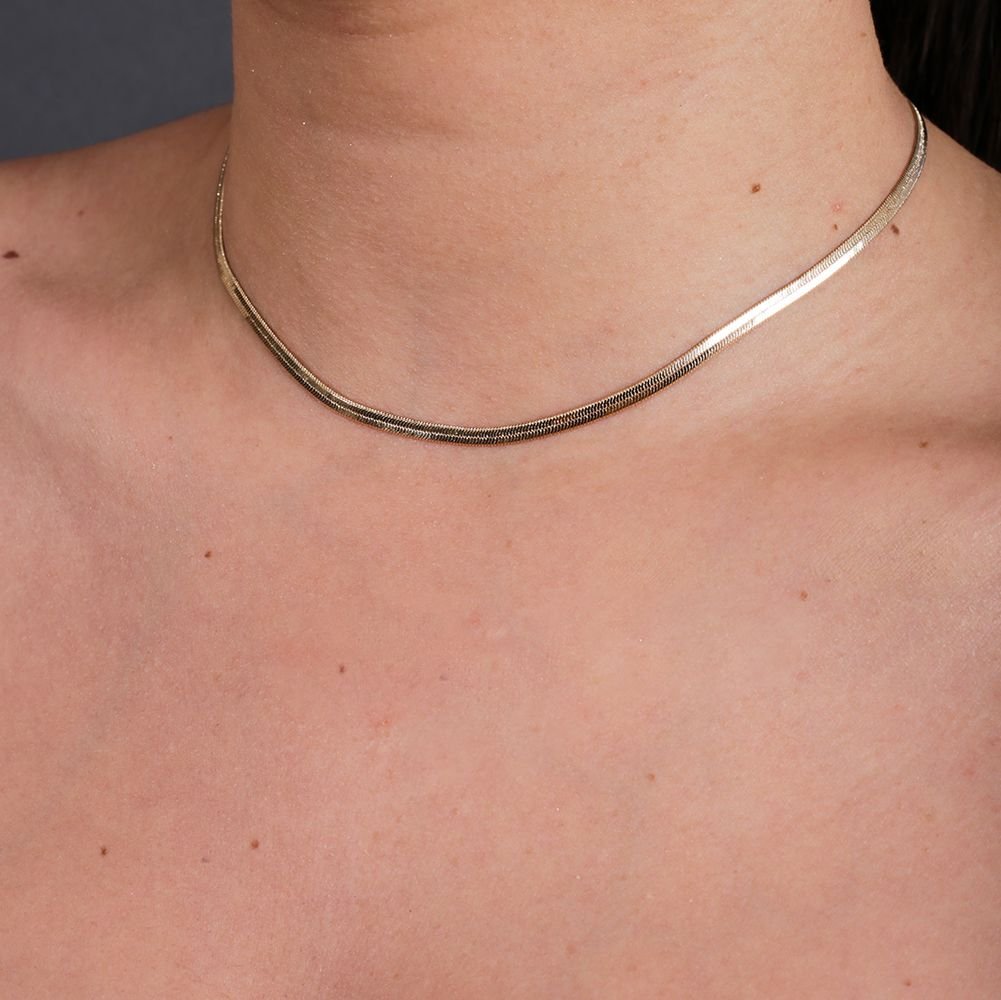 Clt-1632-Fo (32cm+10cm) Choker De Fita Laminada (3mm)