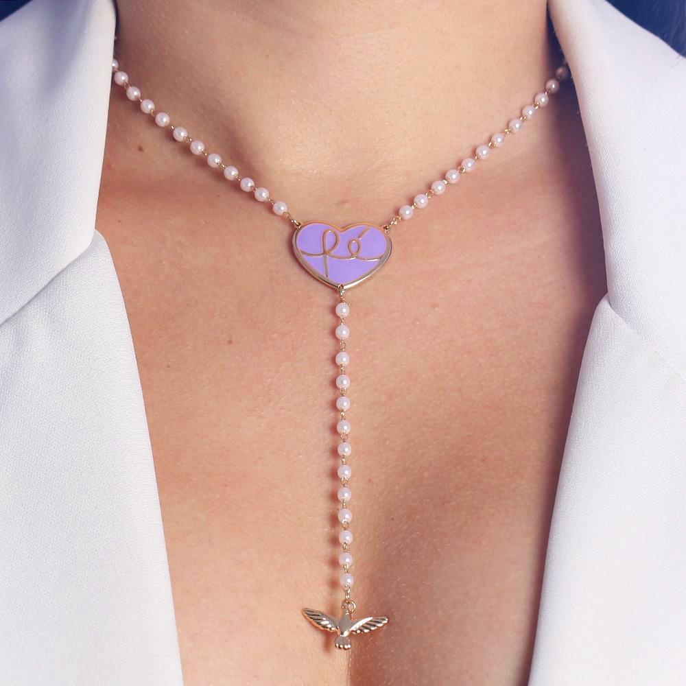 Clt-1666-Fo - Colar Pérolas Fé E Espírito Santo