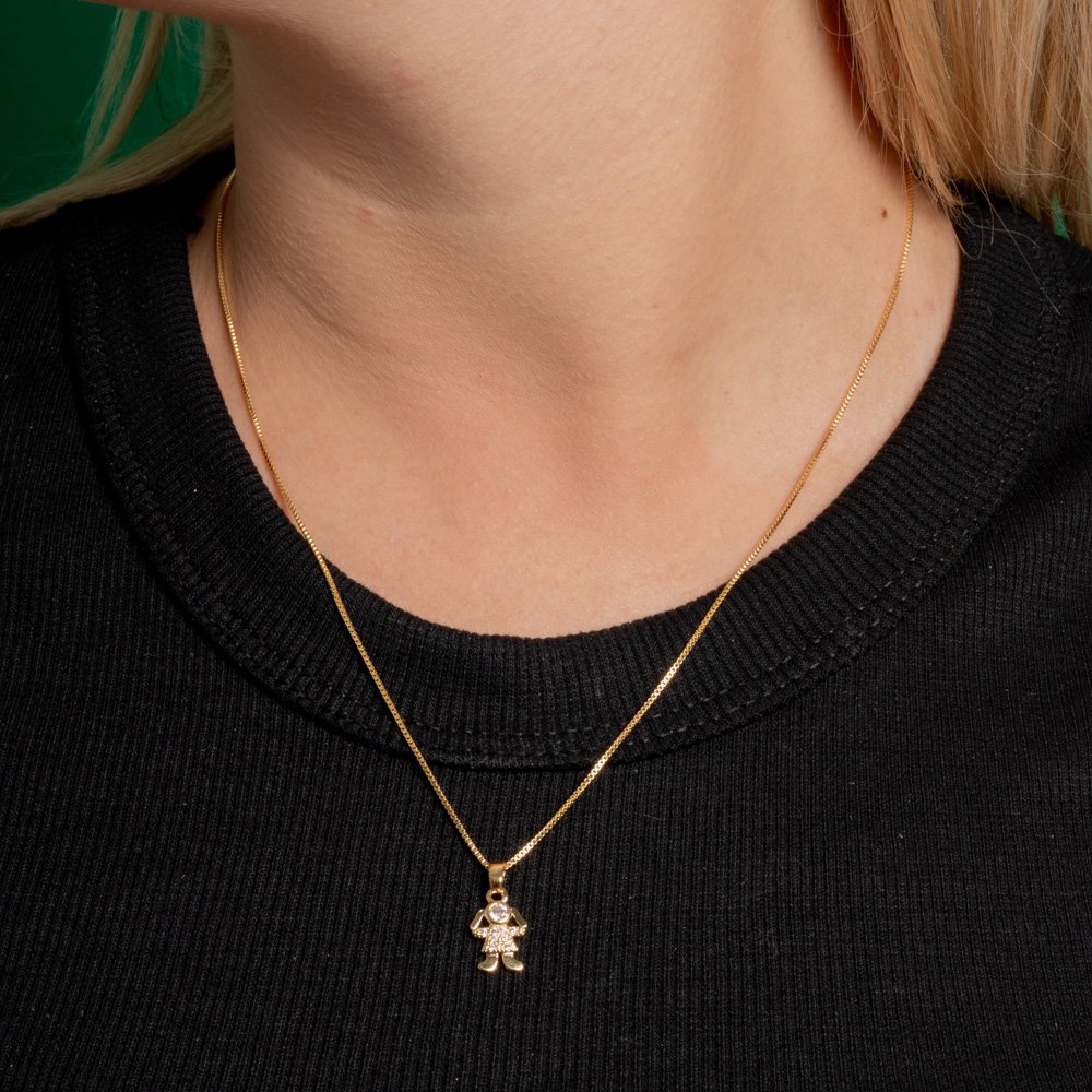 Clti-2319-Fo Colar Menina Cravejada Cristal. 
