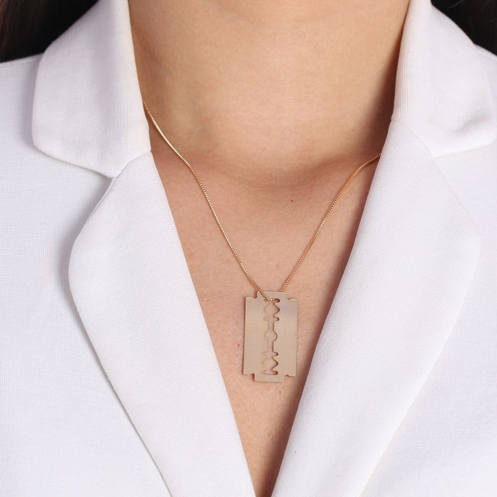 Clt-2681-Fo Colar Lâmina Liso (60cm)