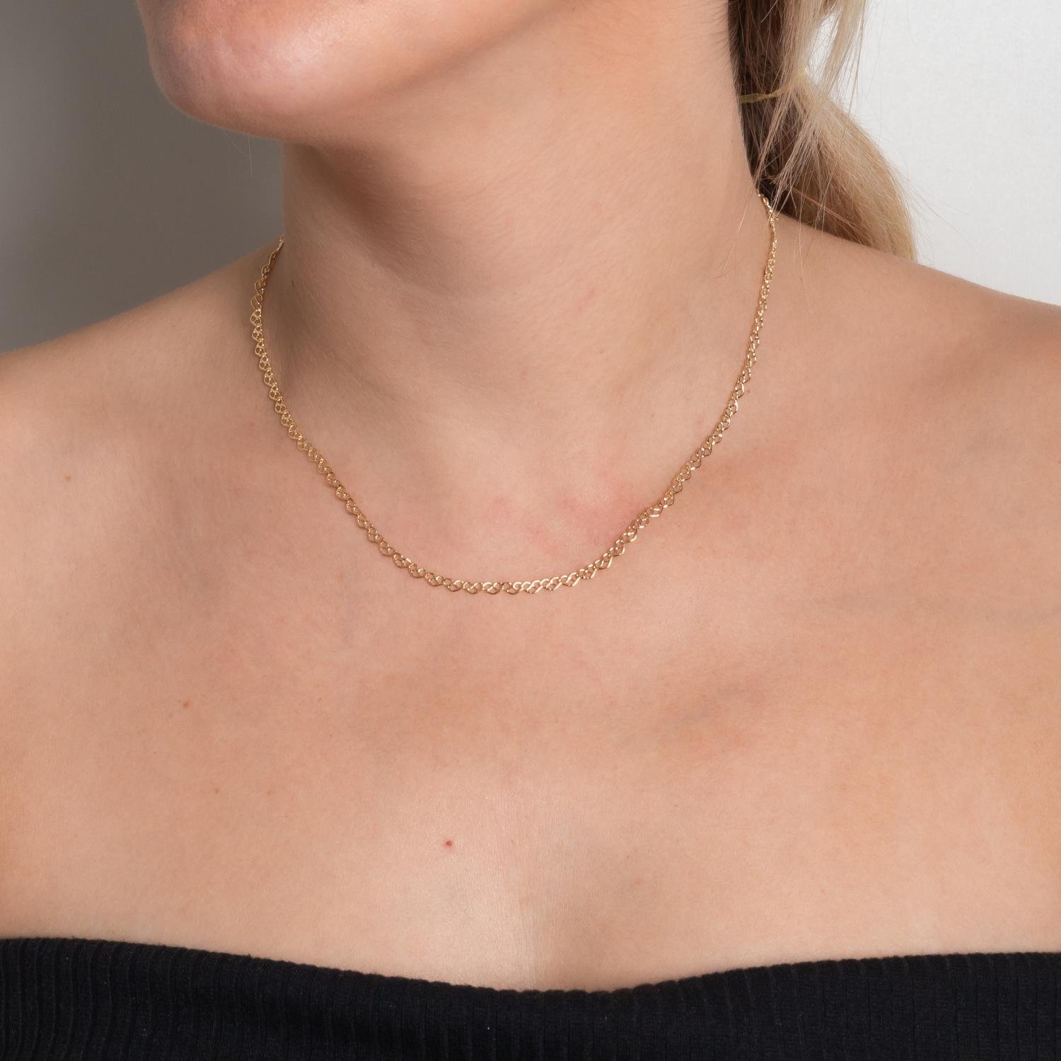 Clt-2780-Fo Choker Elos De Corações Vazados (35cm).