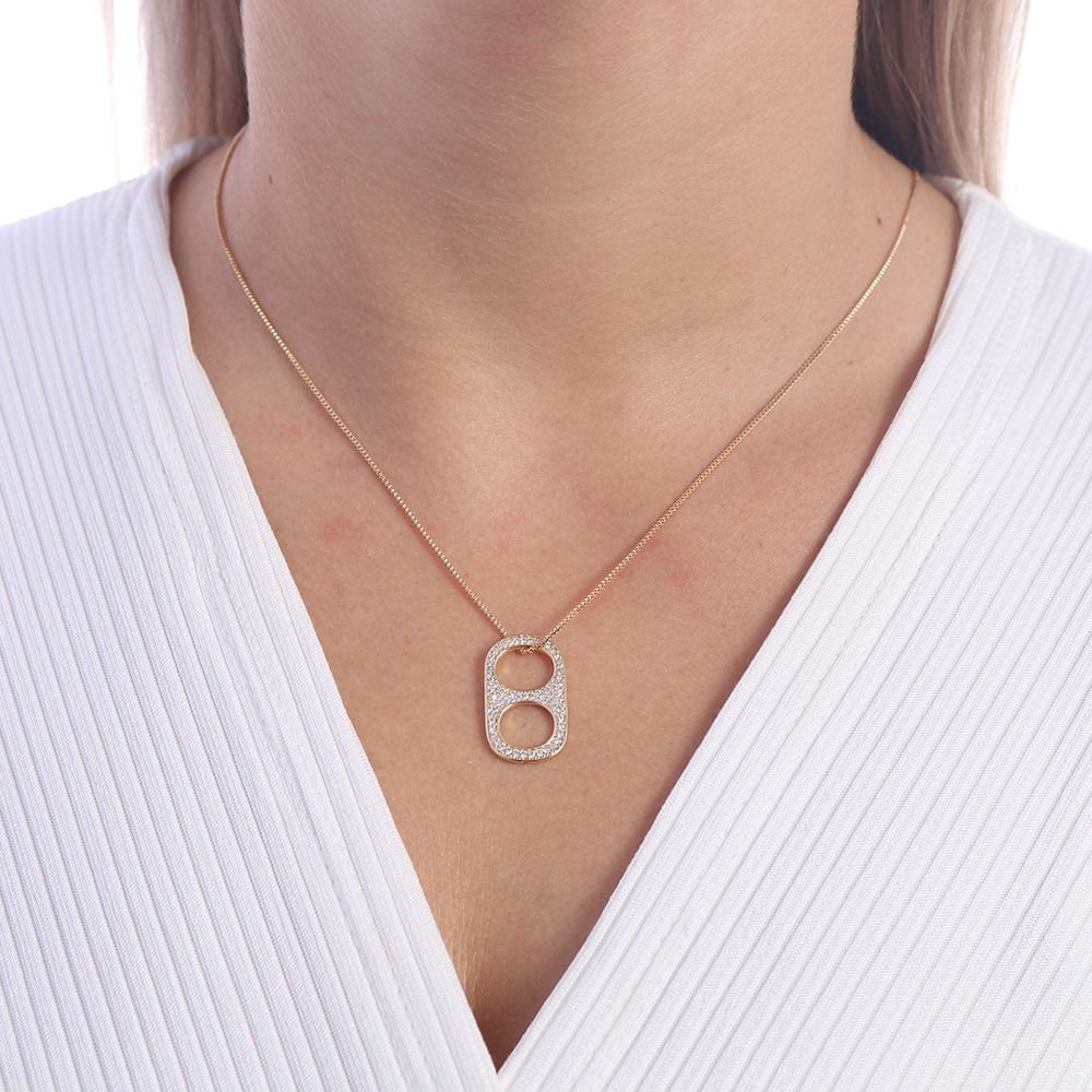 Clt-2841-Fo Colar Lacre De Latinha Cravejada Cristal