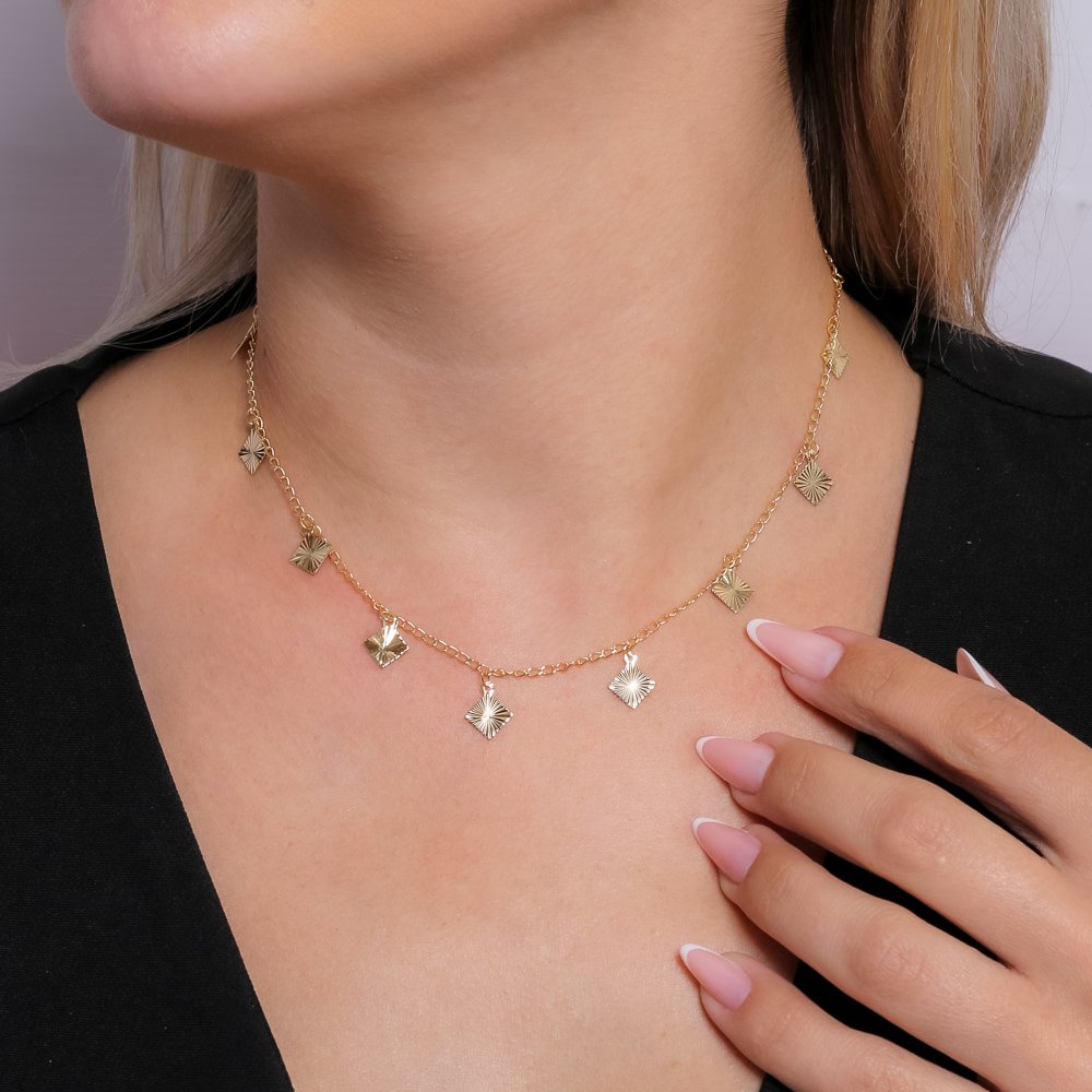 Clt-3136-Fo 30cm+10cm Chocker Com Corrente De Elo