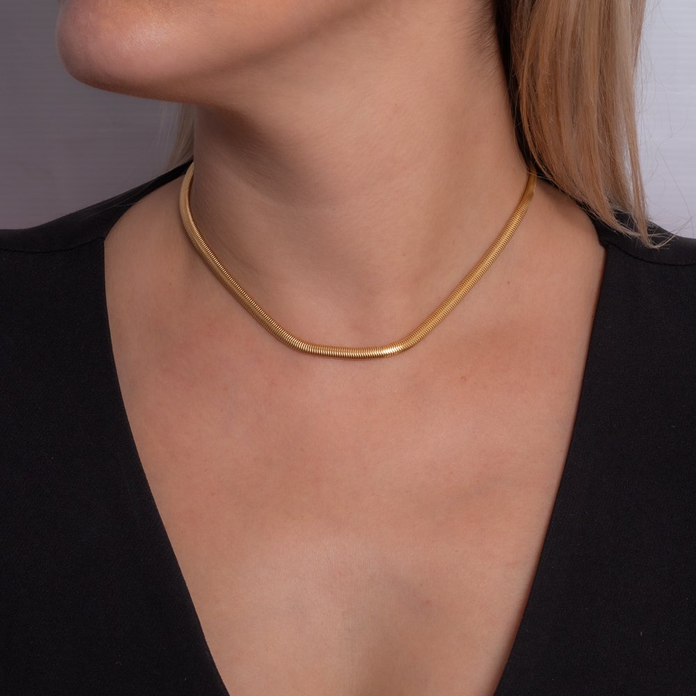 Clt-3281-Fo (32cm+10cm) Choker Lacraia (4mm)