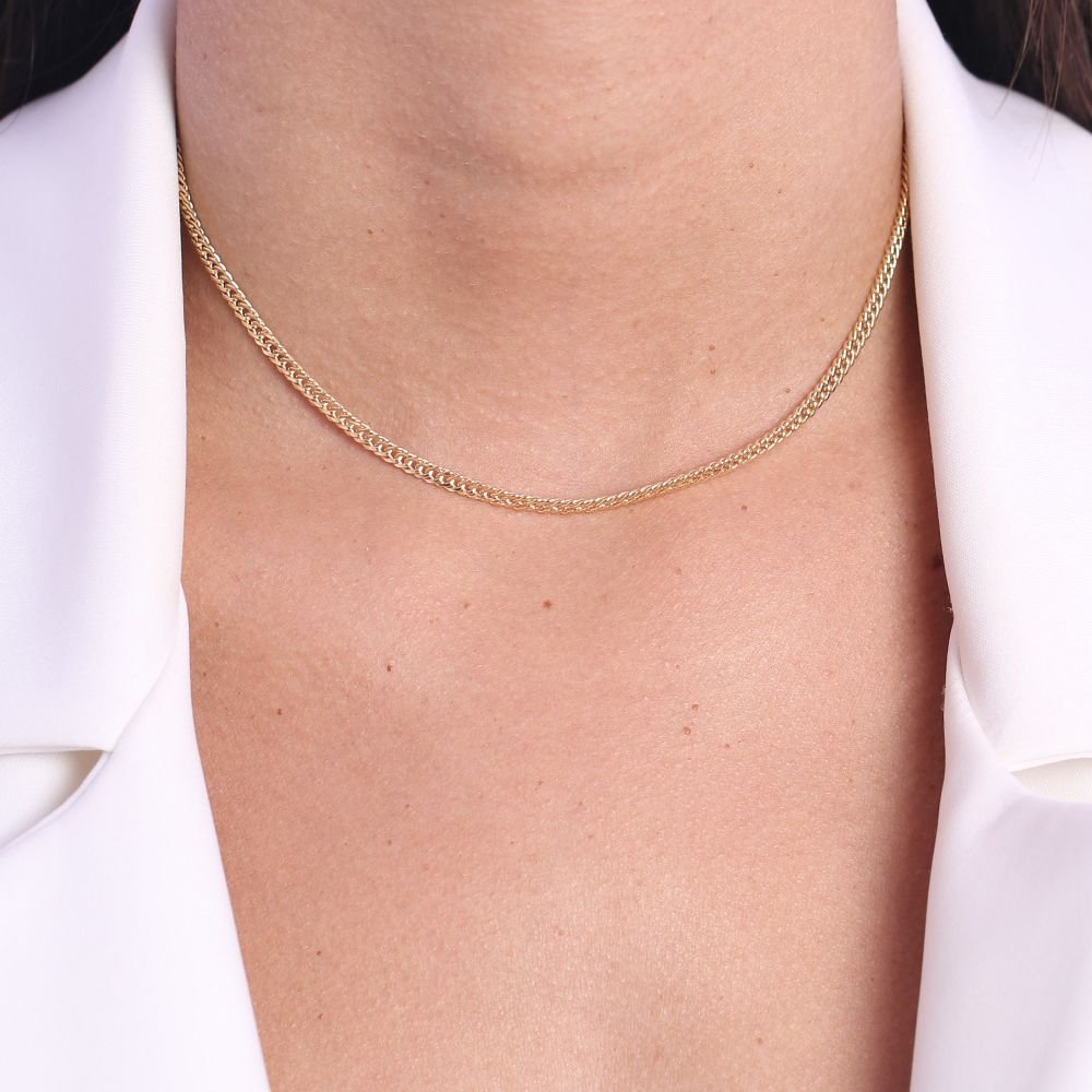 Clt-3314-Fo (32cm+10cm) Colar De Elos