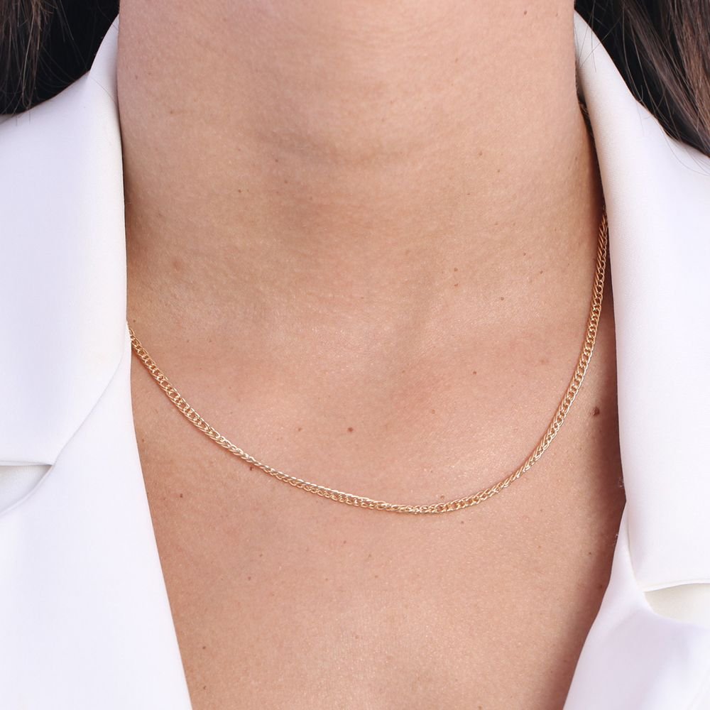 Clt-3328-Fo 50cm+5cm Colar Elos