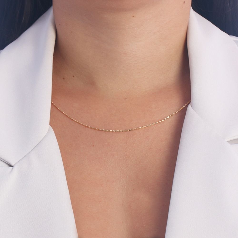 Clt-3348-Fo (50cm+5cm) Colar Delicado Liso