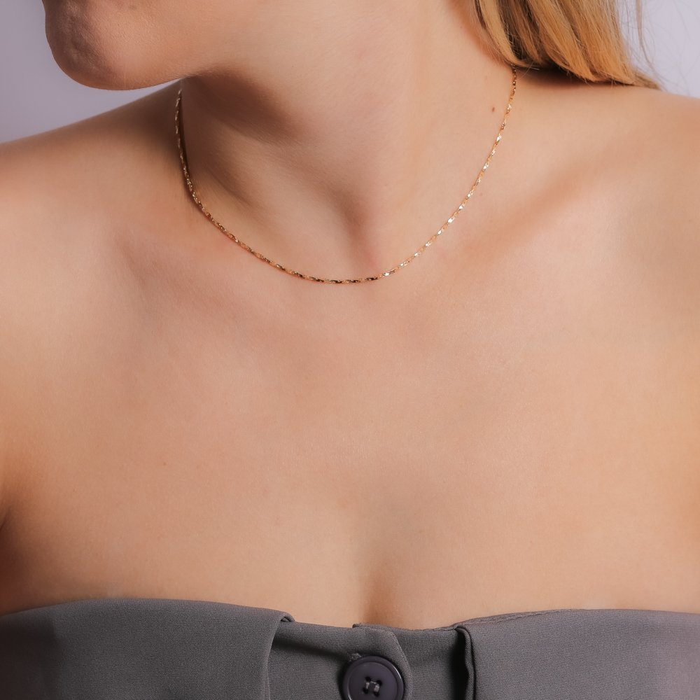 Clt-3351-Fo (32cm+10cm) Choker Delicada Lisa