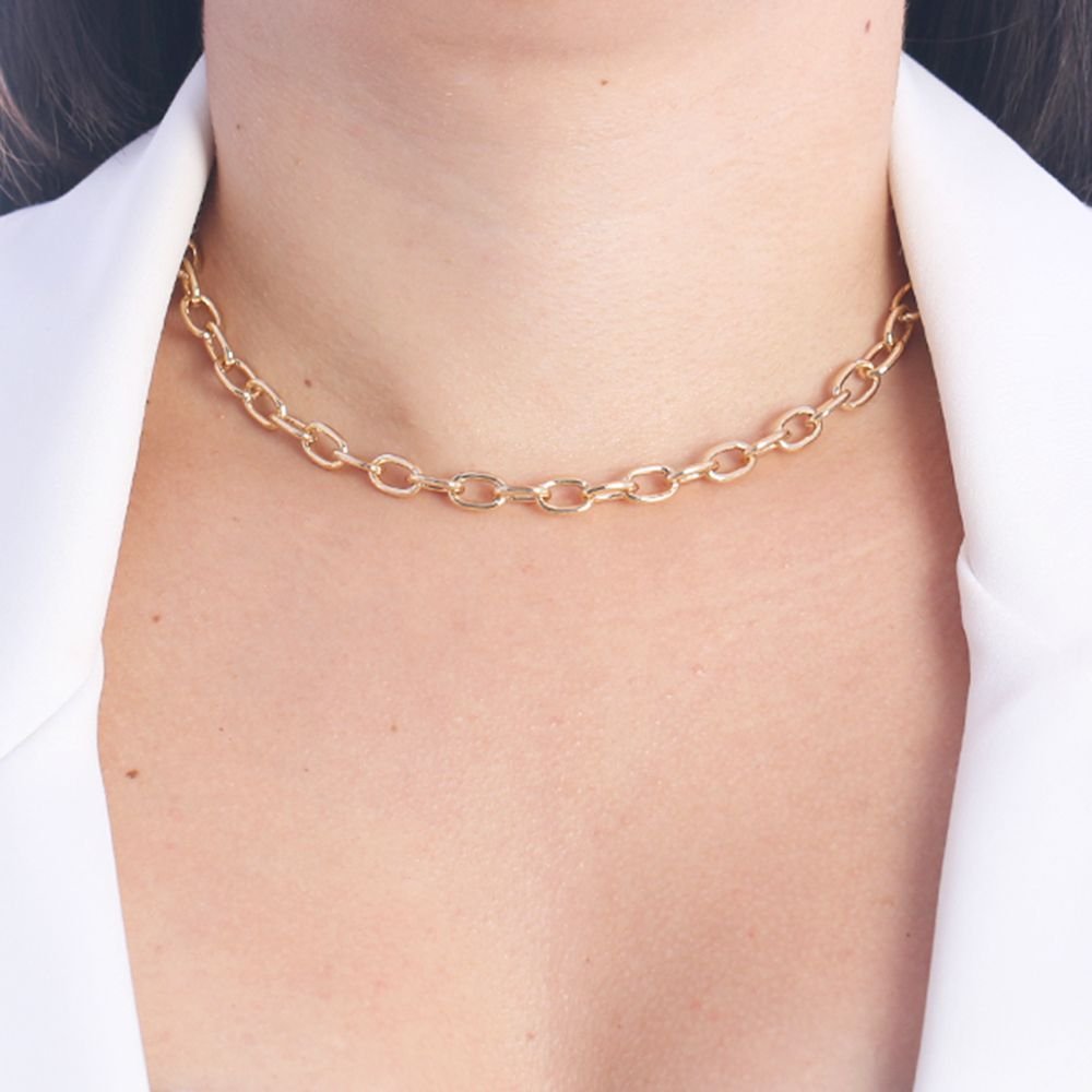 Clt-3417-Fo (32cm+5cm) Choker De Elos