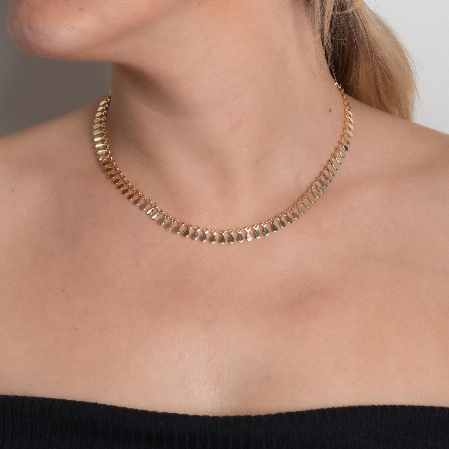Clt-3421-Fo (35cm+10cm) Choker De Mini Gotinhas
