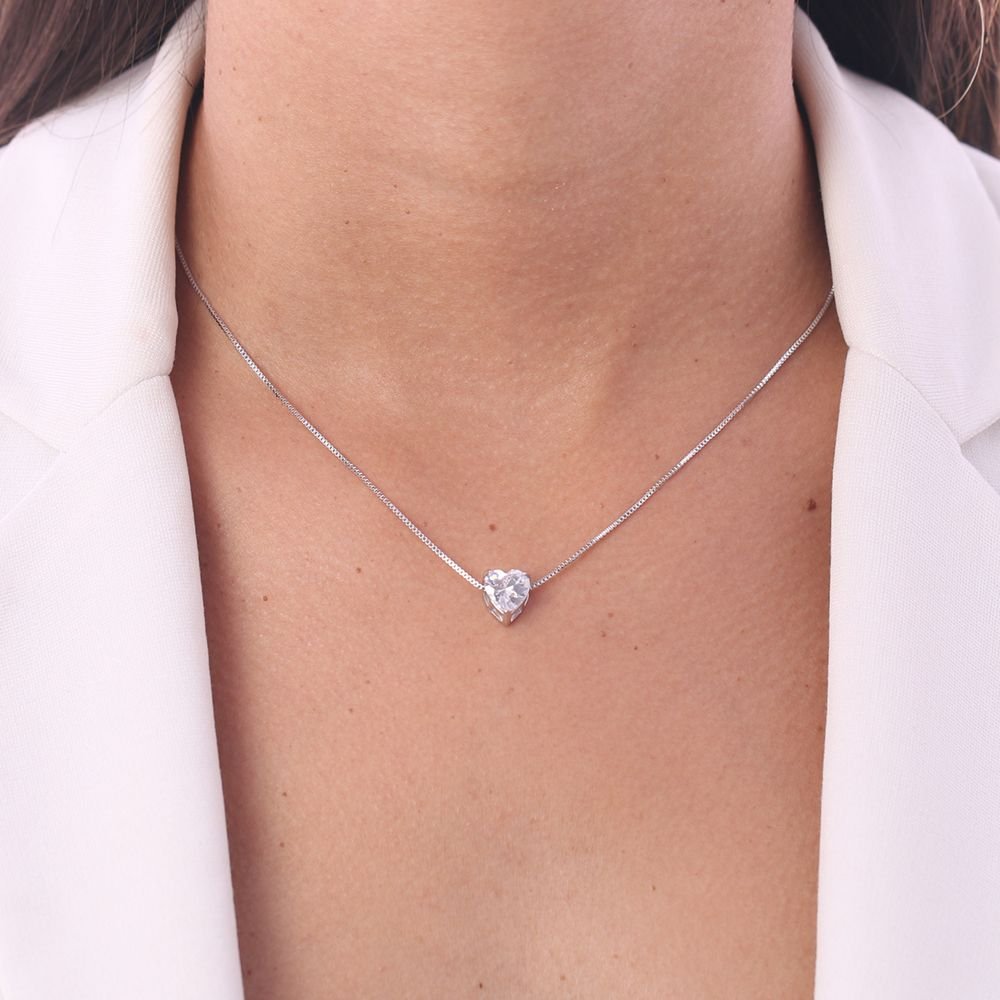 Clt-5001-Rd (40cm+5cm) Colar Com Ponto De Luz De Coração 