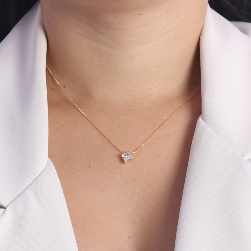 Clt-5004-Fo (40cm+5cm) Colar Com Ponto De Luz Quadrado 