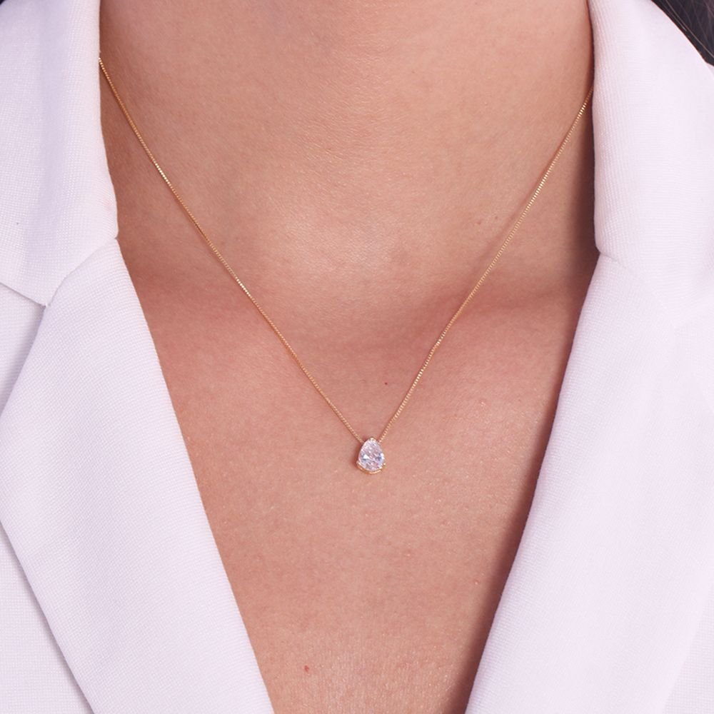 Clt-5009-Fo Colar De Gota (40cm+5cm)