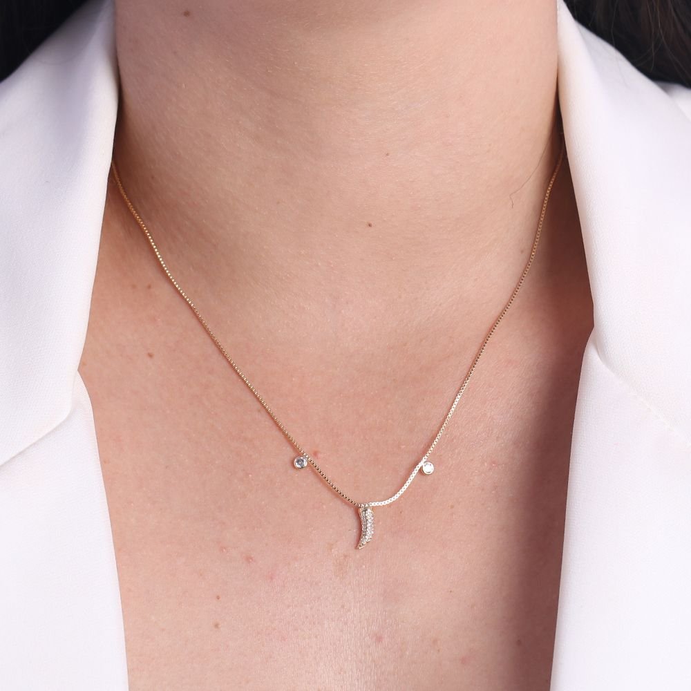 Clt-5042-Fo - Colar Chocker Dente De Sabre Cravejado