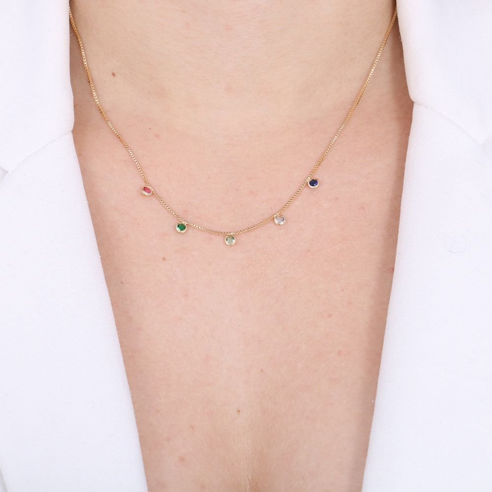 Clt-5157-Fo Chocker Pontos De Luz Coloridos (35+5cm)