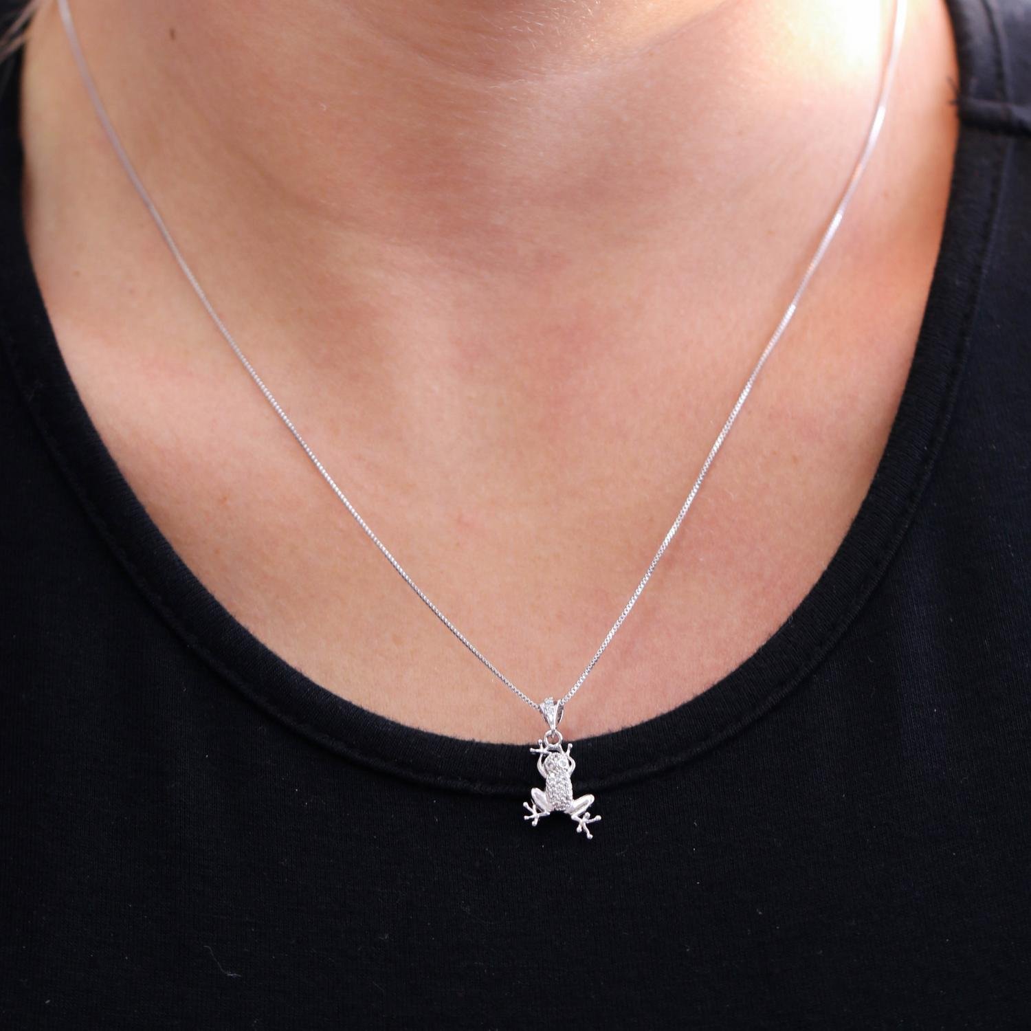 Clt-5179-Rd 40cm+5cm Veneziana 0.6mm Colar Pingente De Sapo