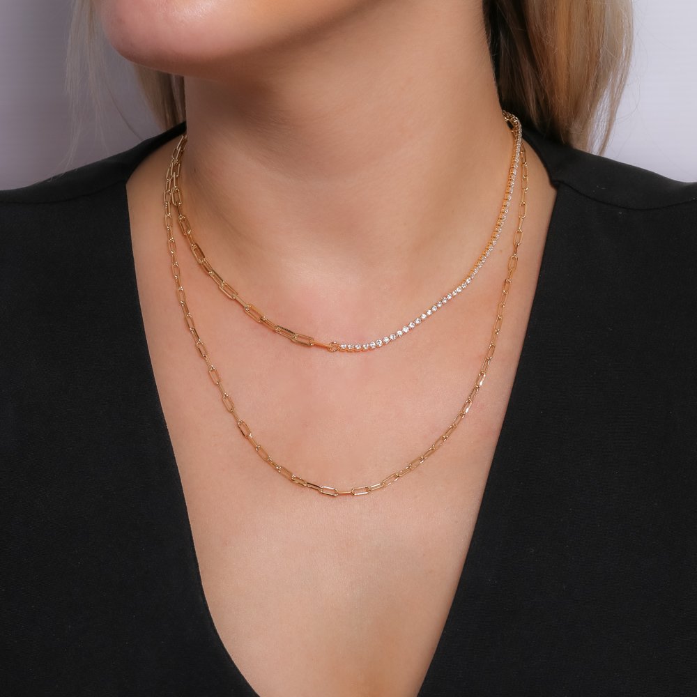 Clt-5365-Fo Colar Duplo (40cm+10cm).