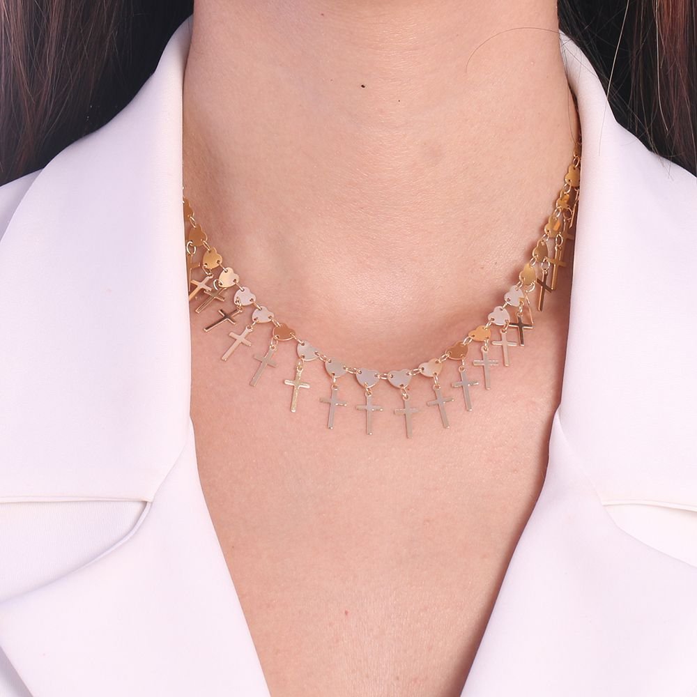 Clt-5383-Fo Chocker Cruz E Corações (32cm+10cm)