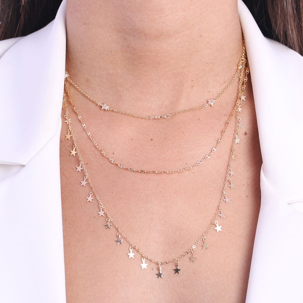 Clt-5448-Fo 40cm/50cm/60cm Colar Triplo