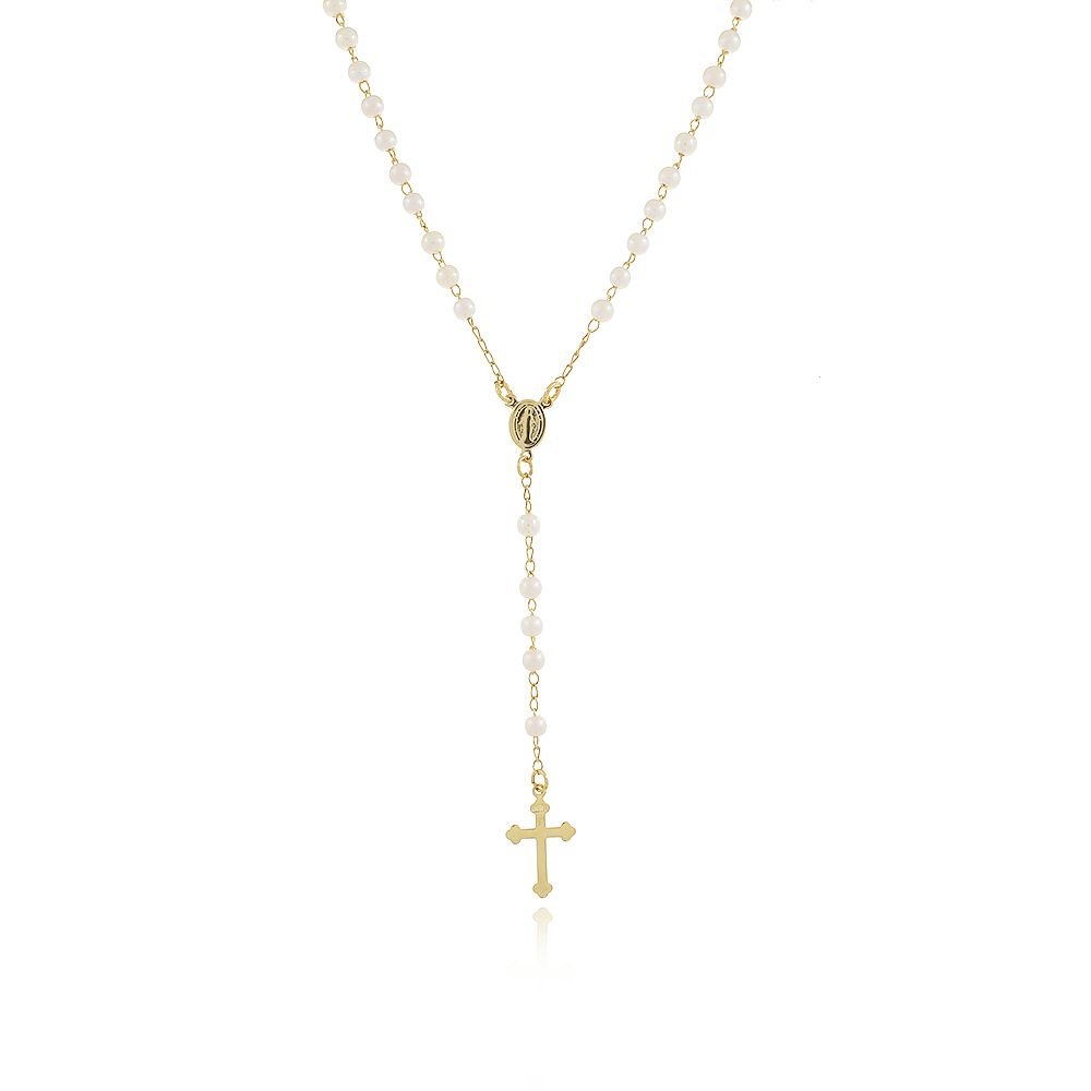 Clt-5541-Fo (50cm) Terço Nossa Senhora Das Graças Com Pérolas