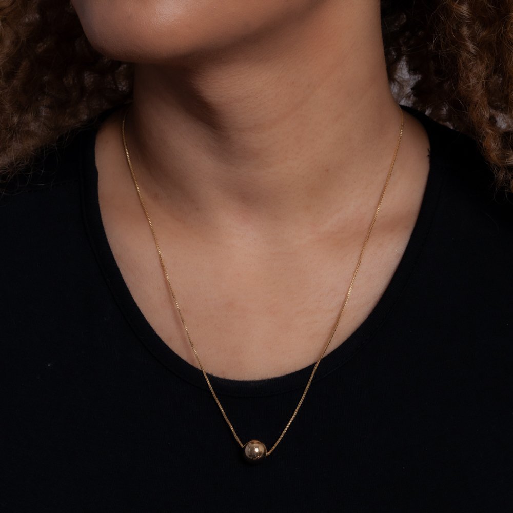 Clt-5546-Fo (45cm+5cm) Colar Com Bolinha Lisa (10mm)