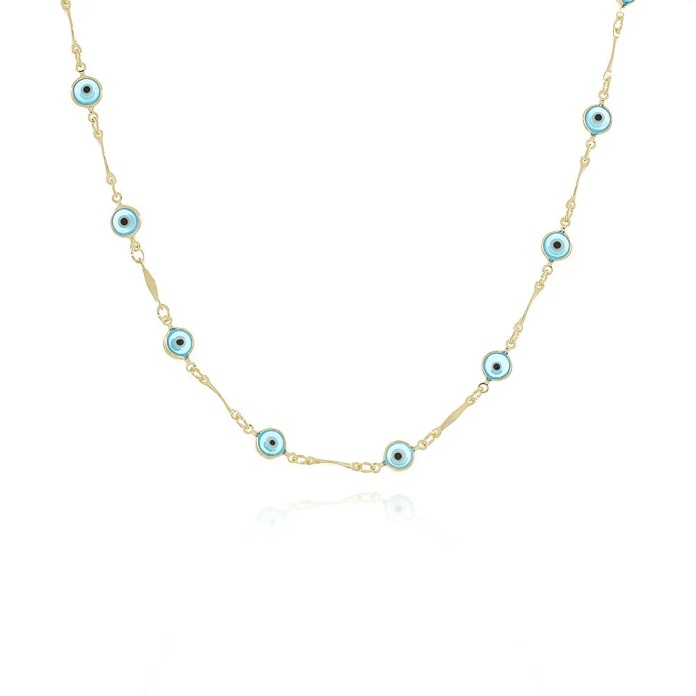 Clt-5572-Fo (32cm+10cm) Choker De Olhos Gregos