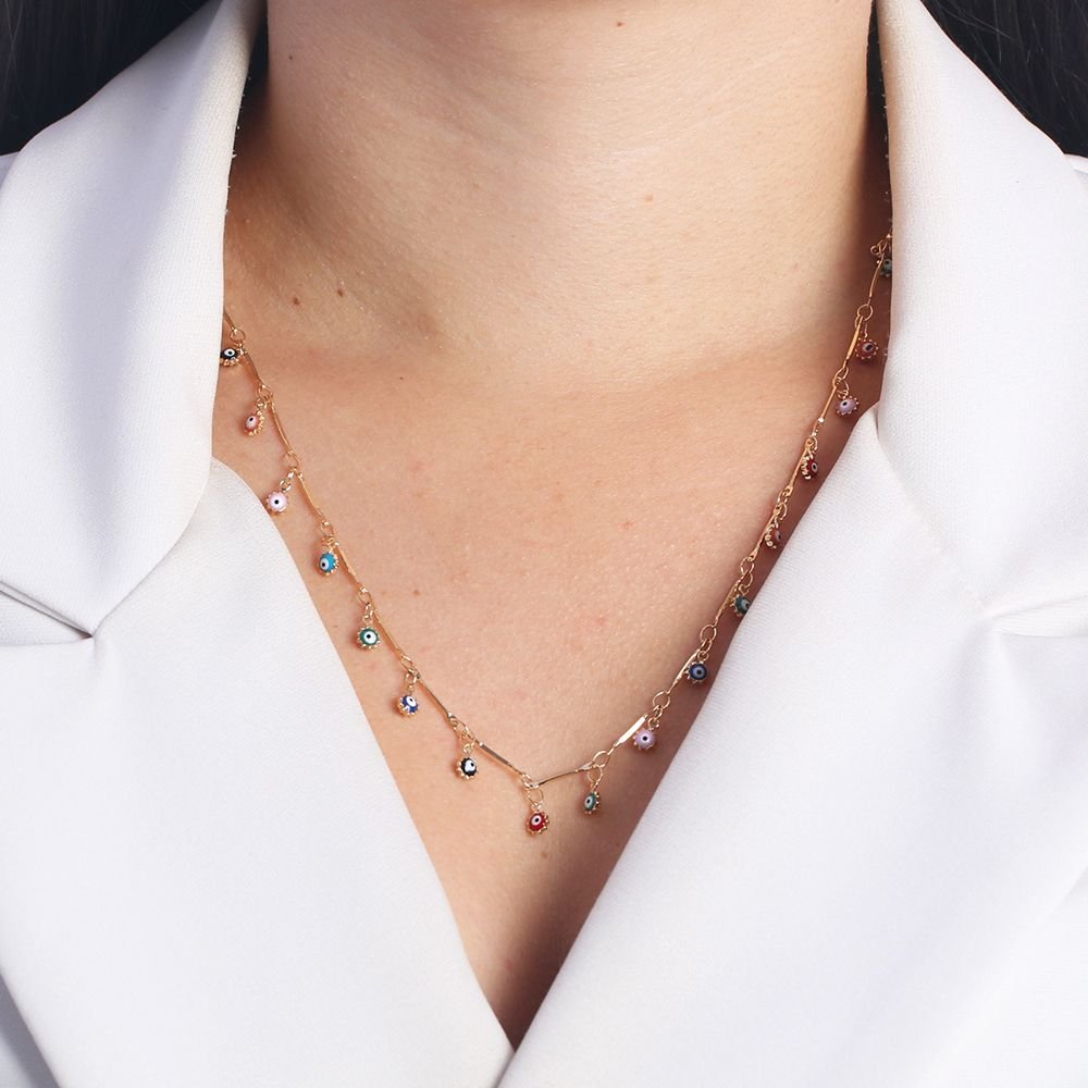 Clt-5574-Fo (60cm+5cm) Colar Longo De Olhos Gregos