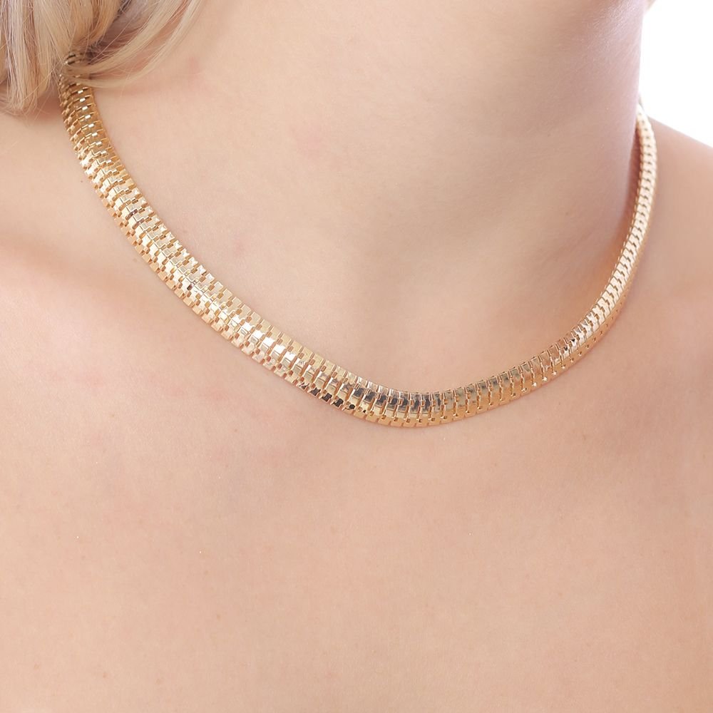 Clt-5661-Fo (32cm+10cm) Choker De Malha (8mm) 