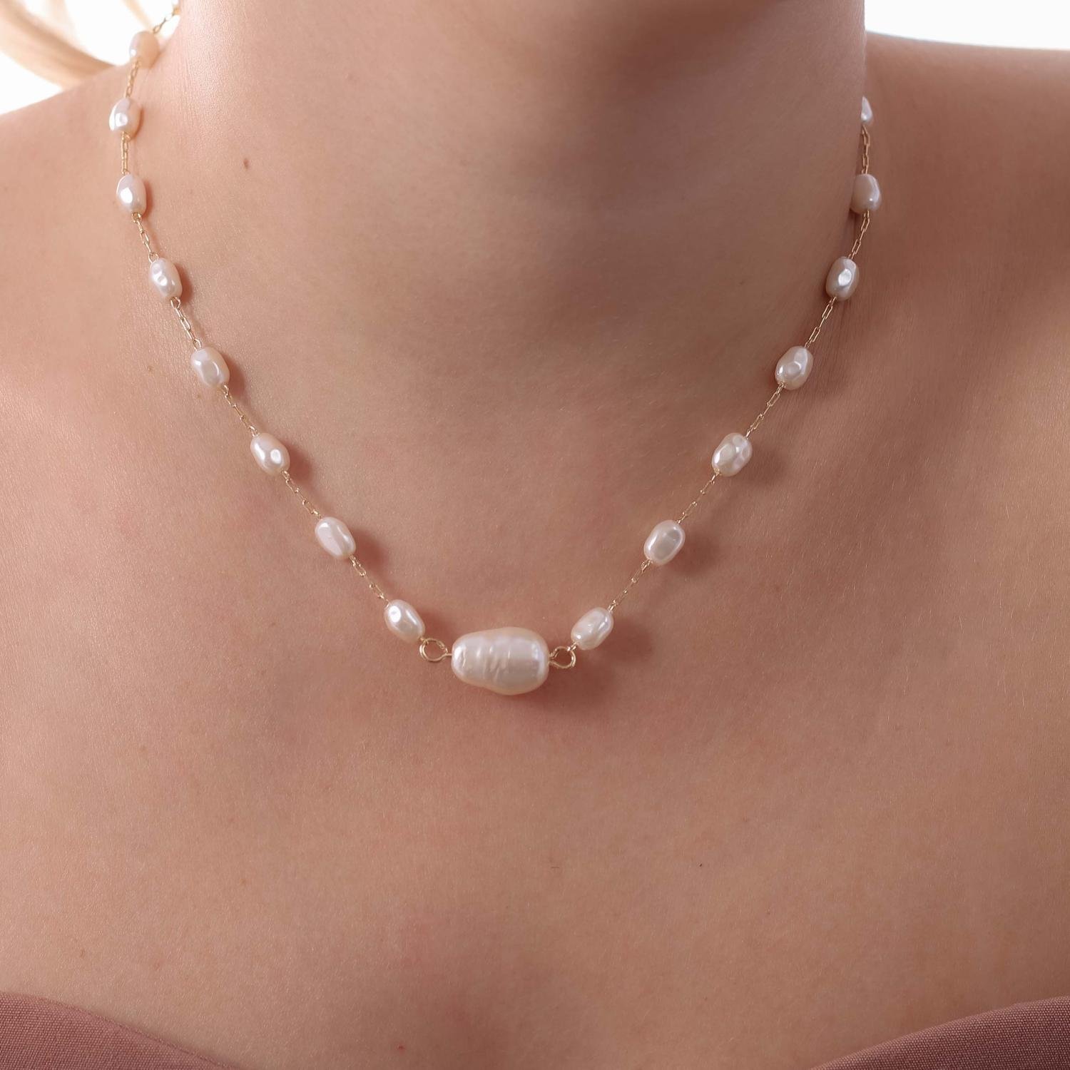 Clt-5689-Fo Colar De Pérolas (38cm+5cm).