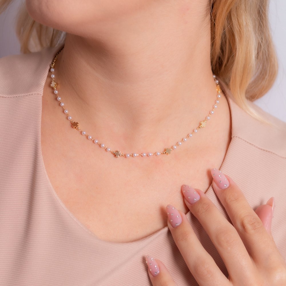 Clt-5764-Fo Choker De Mini Trevo (32cm+10cm).