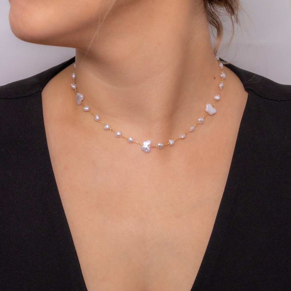 Clt-5767-Fo Choker Com Pérolas (33cm+10cm).