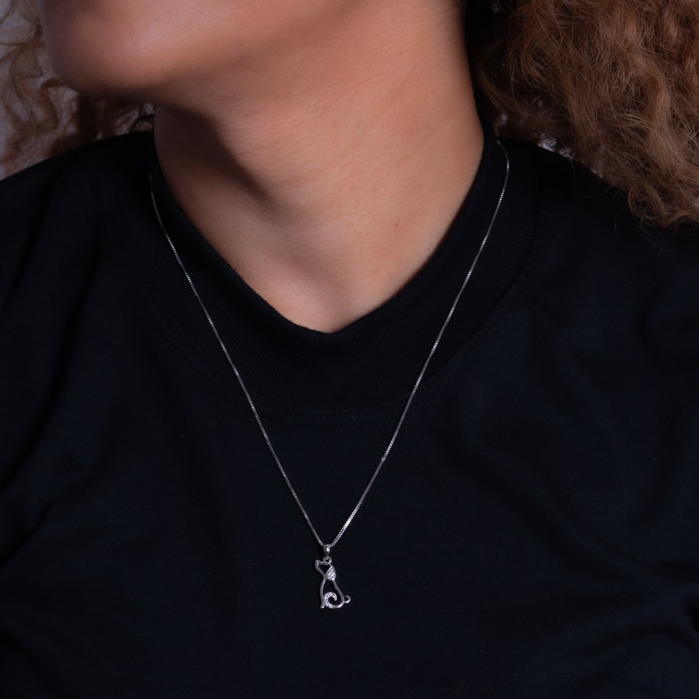 Clt-5821-Rd Colar Cachorro Cravejado Cristal - Ródio Branco (45cm+5cm).