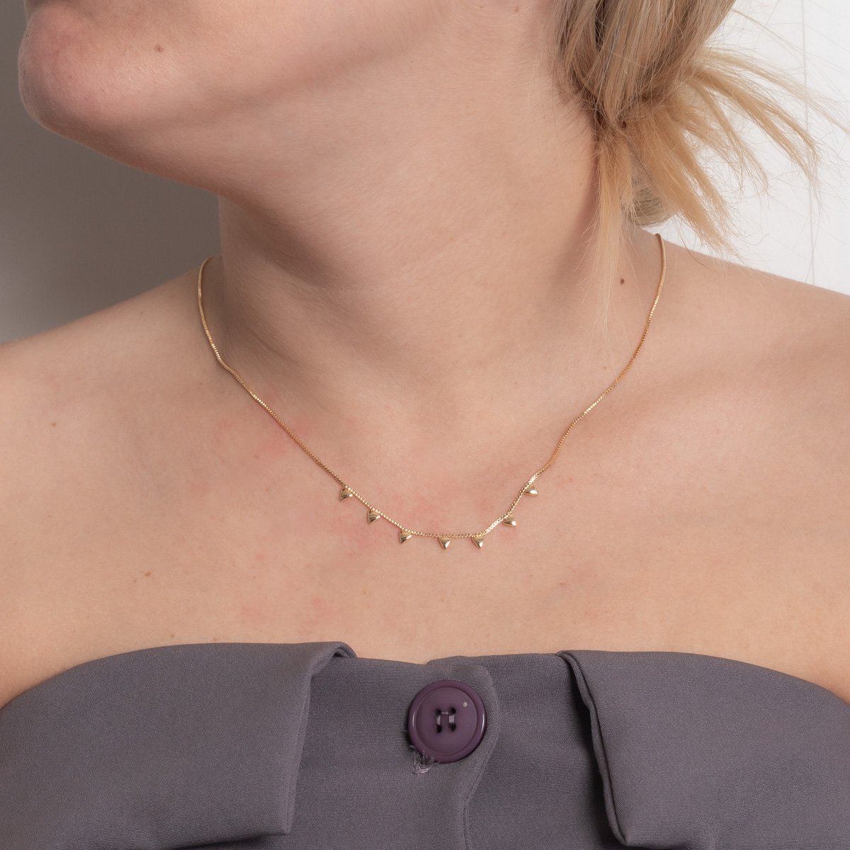 Clt-6030-Fo Choker Com Triângulos Lisos (35cm+8cm).&Nbsp;