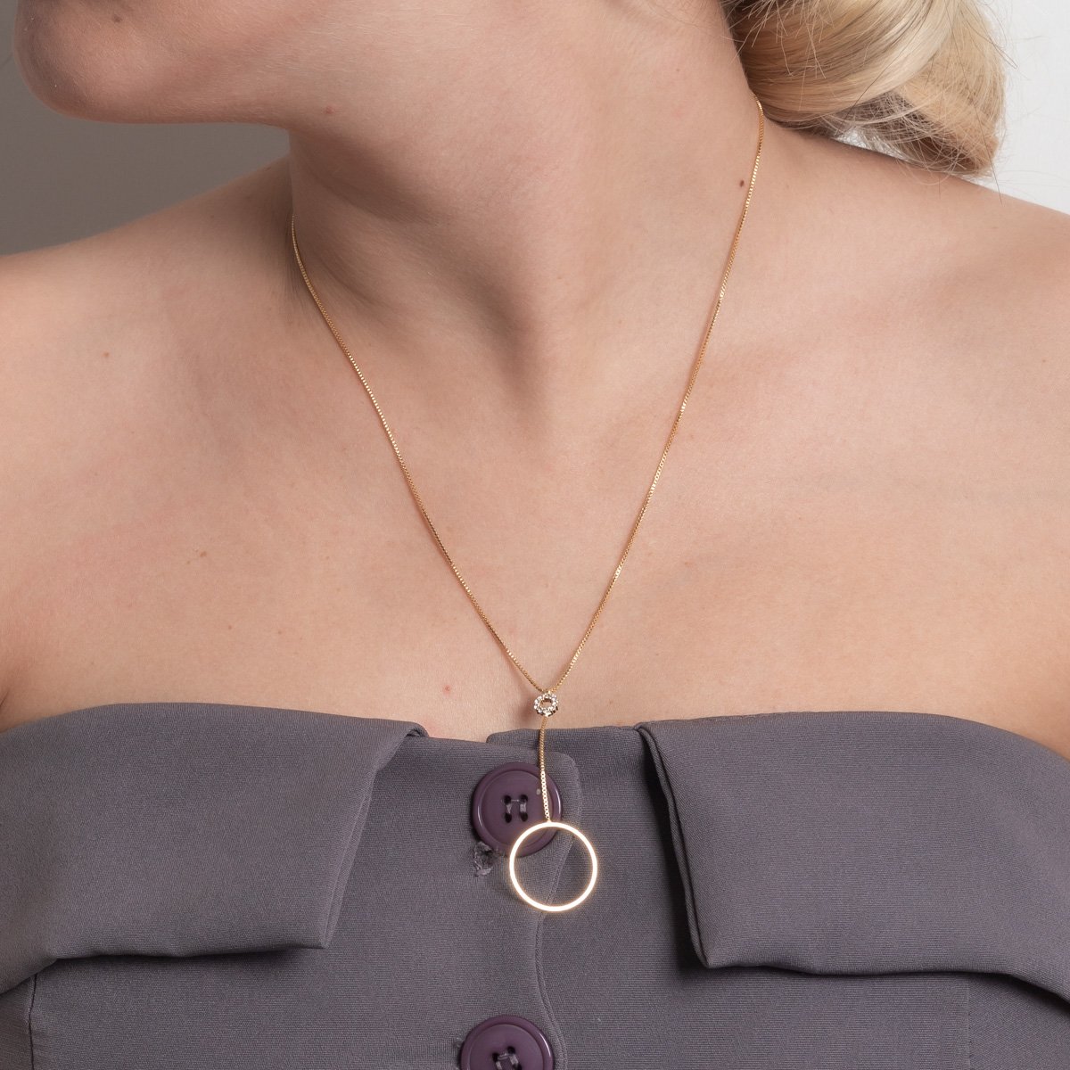 Clt-6036-Fo Colar Gravatinha Com Detalhes Cravejados Cristal (40cm+8cm).