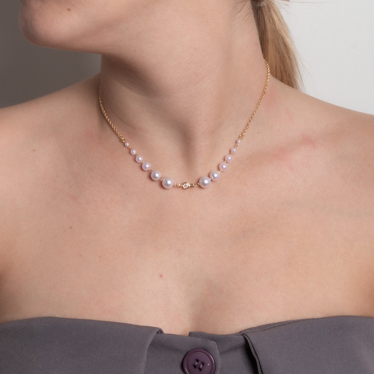 Clt-6050-Fo Choker De Pérolas (32cm+10cm).&Nbsp;