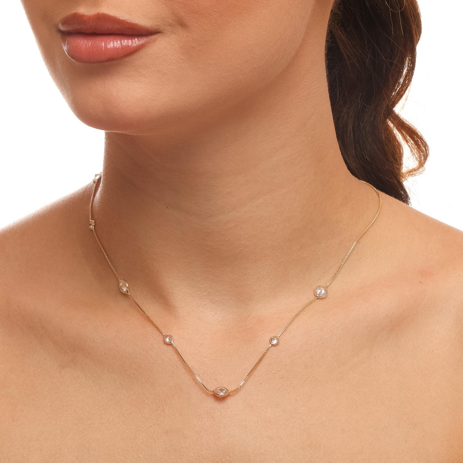 Clt-6212-Fo Choker Veneziana Pontos de Luz Cristal