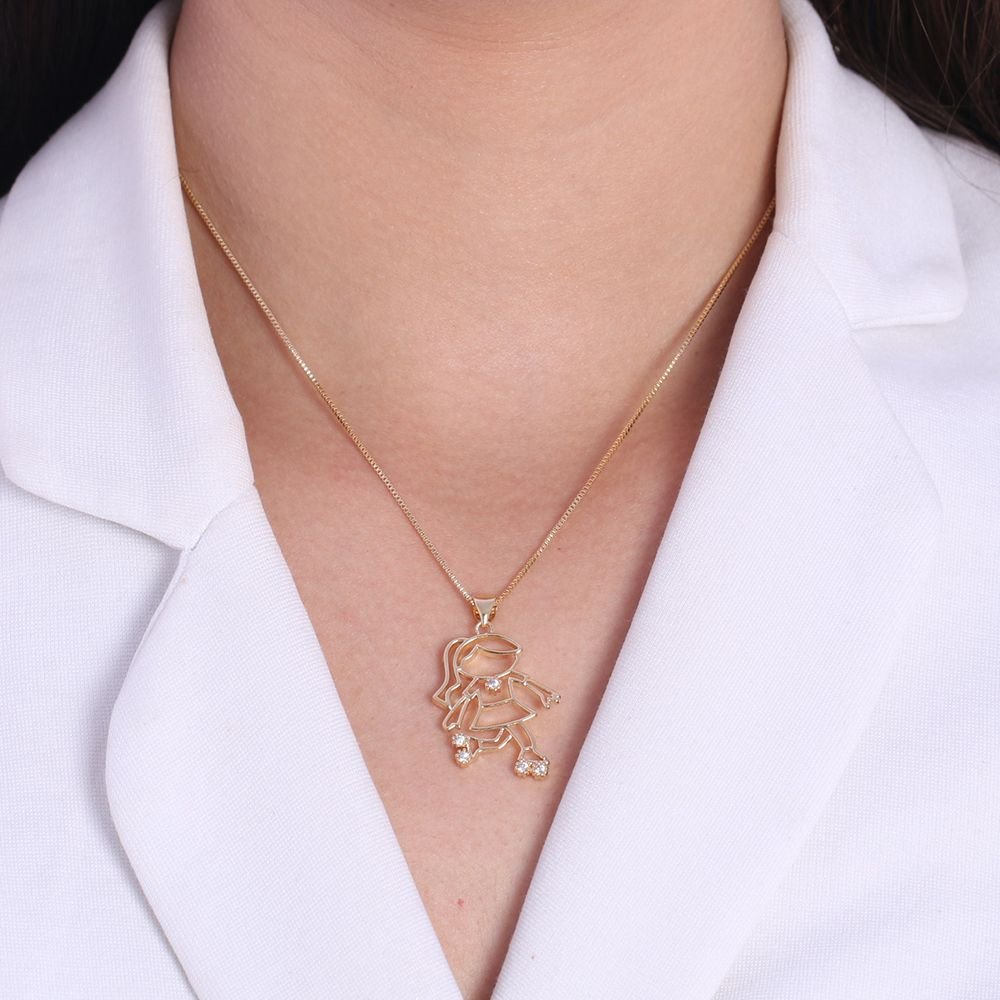 Clti-1011-Fo - Colar Menininha No Patins Cravejado