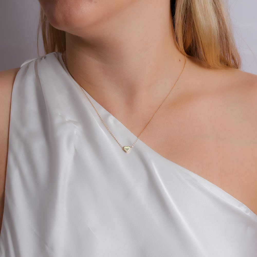 Clti-1168-Fo Colar Com Pingente De Coração (40cm+5cm).