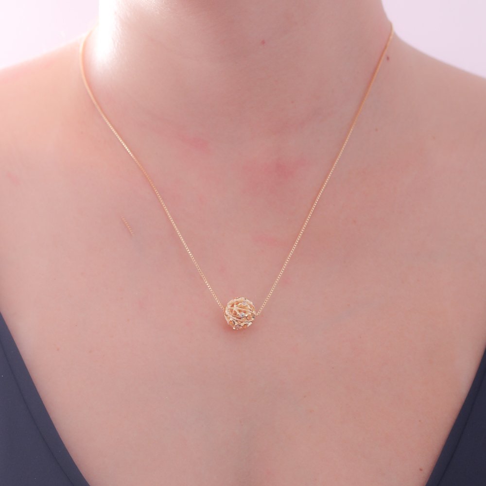 Clti-1787-Fo Colar Cravejado De Zircônias Cristais (45cm+5cm).