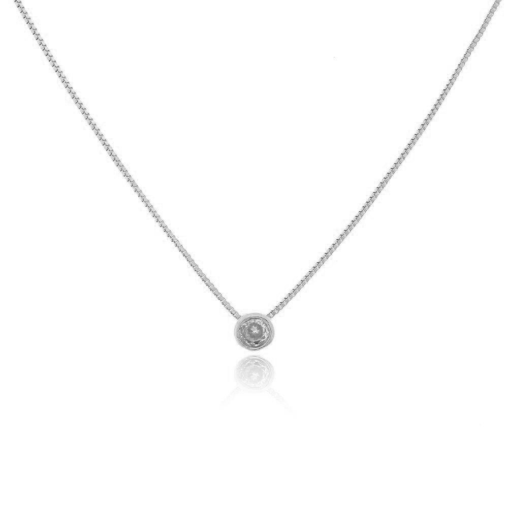 Clti-572-Rd Colar Ponto De Luz Cristal (5mm) (40cm+5cm).