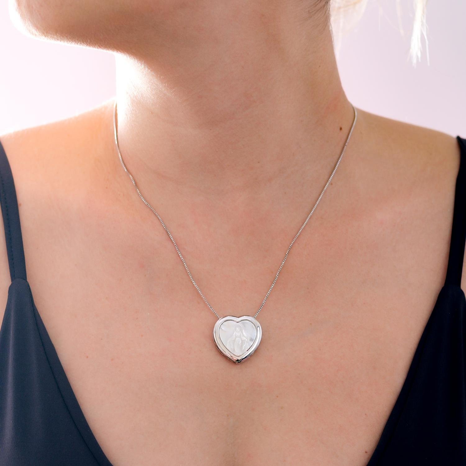 Clti-660-Rd Colar Nossa Senhora Das Graças - Ródio Branco (45cm+5cm).