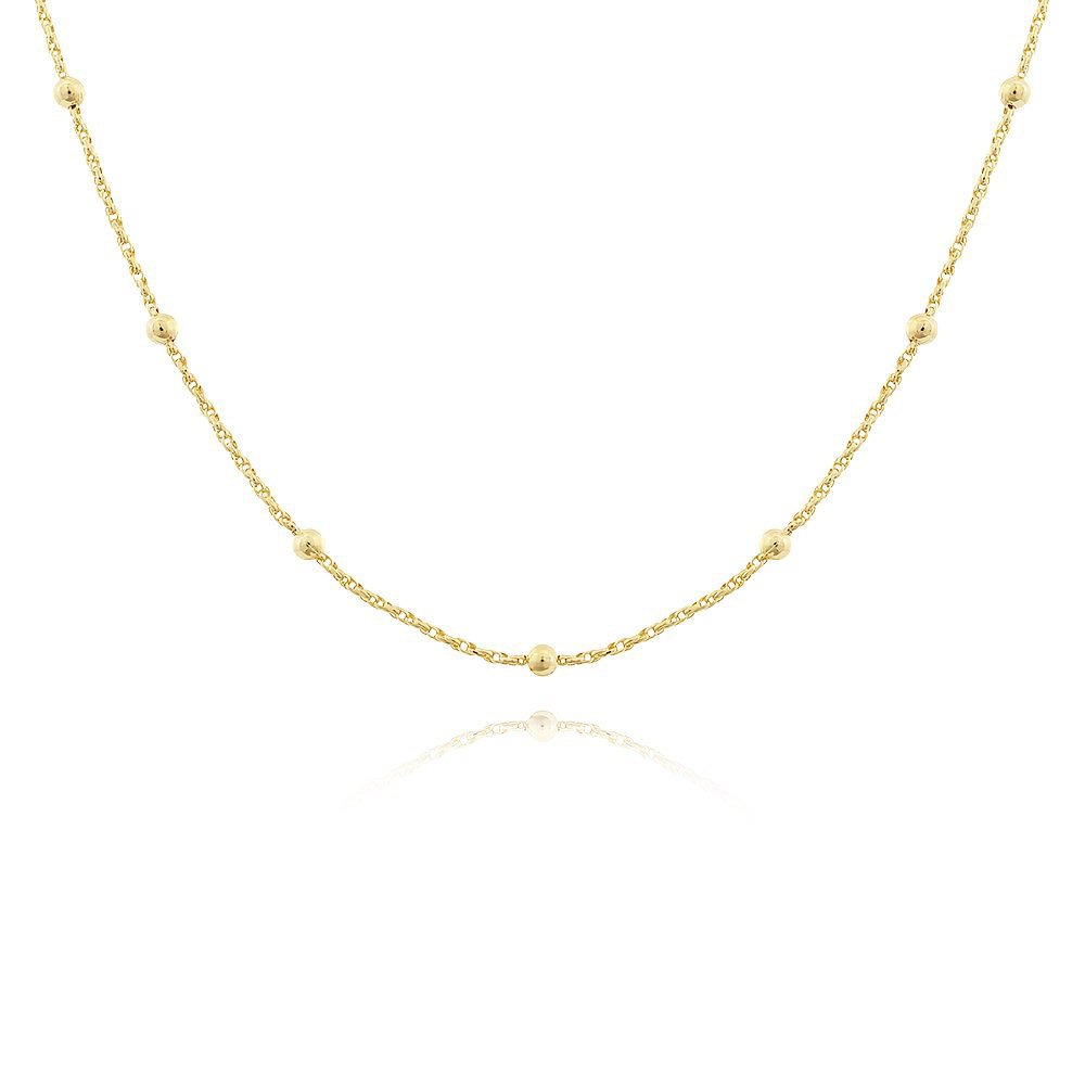 Co-130-Fo Corrente Com Bolinhas (50cm+5cm)