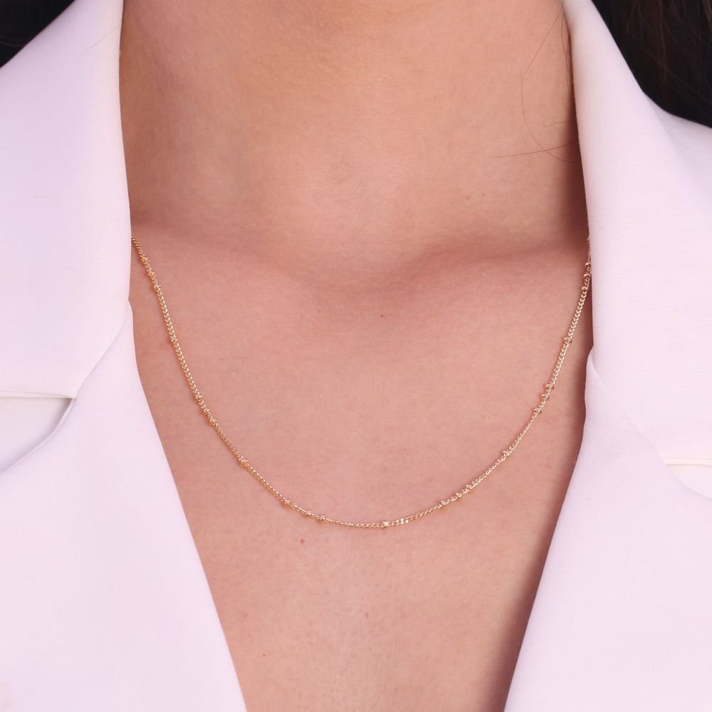 Co-150-Fo (60cm+5cm) Colar Longo Detalhado