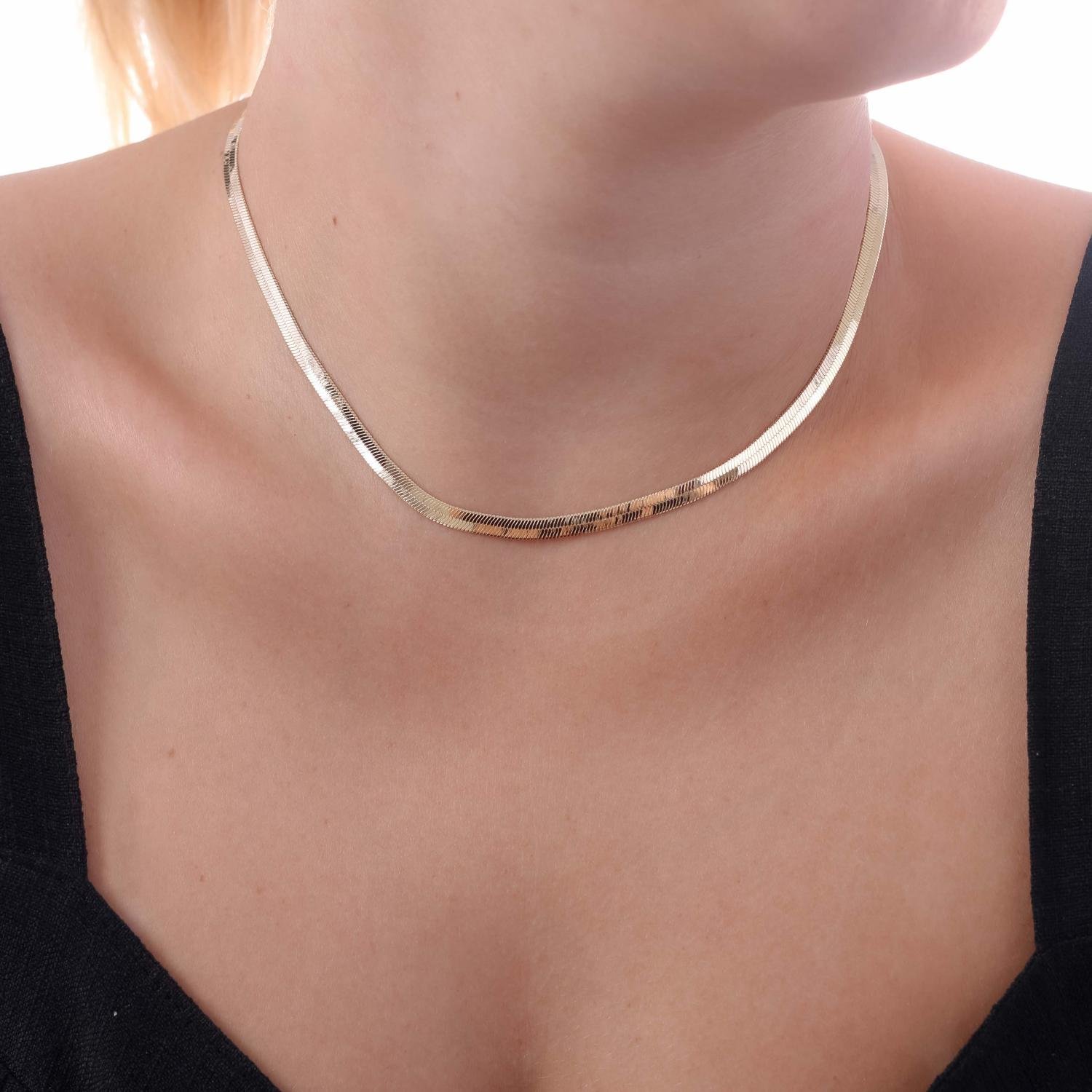 Co-155-Fo (32cm+10cm) Choker Malha Laminada (4mm) 
