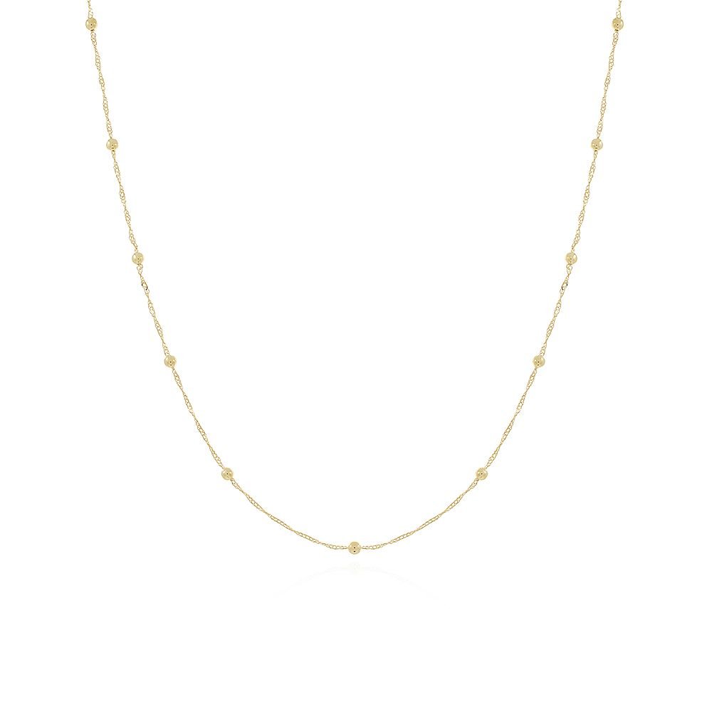 Co-179-Fo (60cm+5cm) Colar Longo De Bolinhas